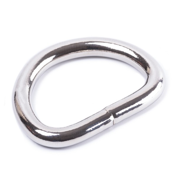 Sattler Halbring / D-Ring aus Stahl - vernickelt, geschweißt 5x26mm