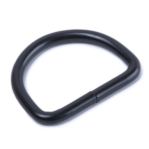 Sattler Halbring / D-Ring aus Stahl - schwarz mattiert, geschweißt 4x30mm