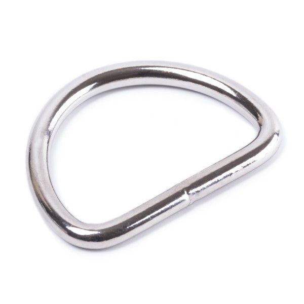 Sattler Halbring / D-Ring aus Stahl - vernickelt, geschweißt 3x26mm