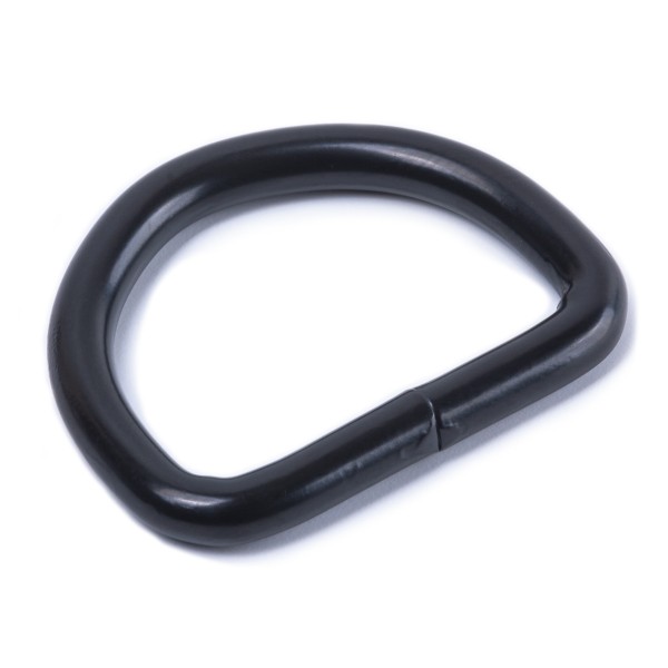 Sattler Halbring / D-Ring aus Stahl - schwarz mattiert, geschweißt 4x26mm