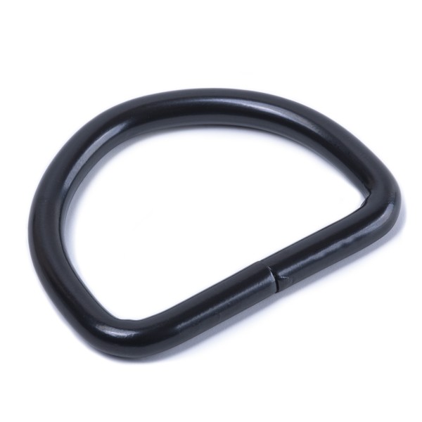 Sattler Halbring / D-Ring aus Stahl - schwarz mattiert, geschweißt 5x40mm