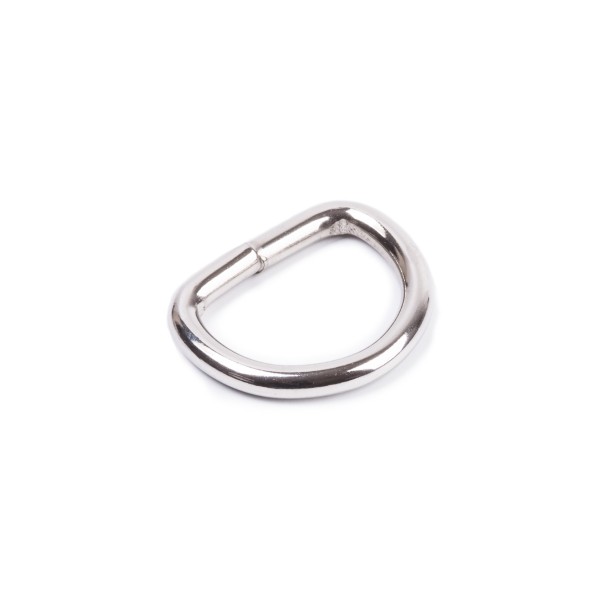 Sattler Halbring / D-Ring aus Stahl-vernickelt, geschweißt 2x12mm