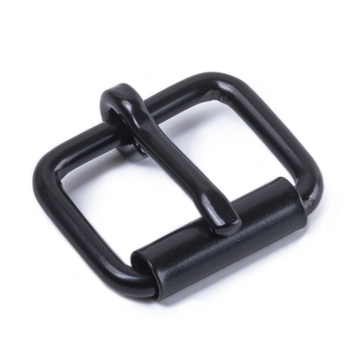 Stabile Rollschnalle aus Stahl, schwarz für 20mm Gurt-/Lederband