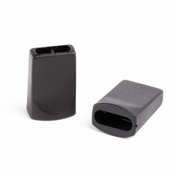 Kunststoff Kordelende 2-Loch "TF/2" für Schnüre und Bänder bis 3mm Stärke