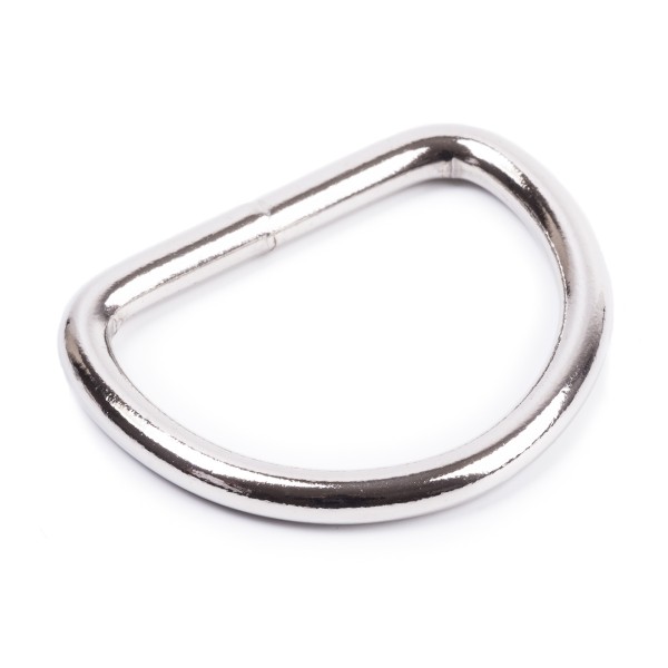 Sattler Halbring / D-Ring aus Stahl-vernickelt, geschweißt 5x40mm