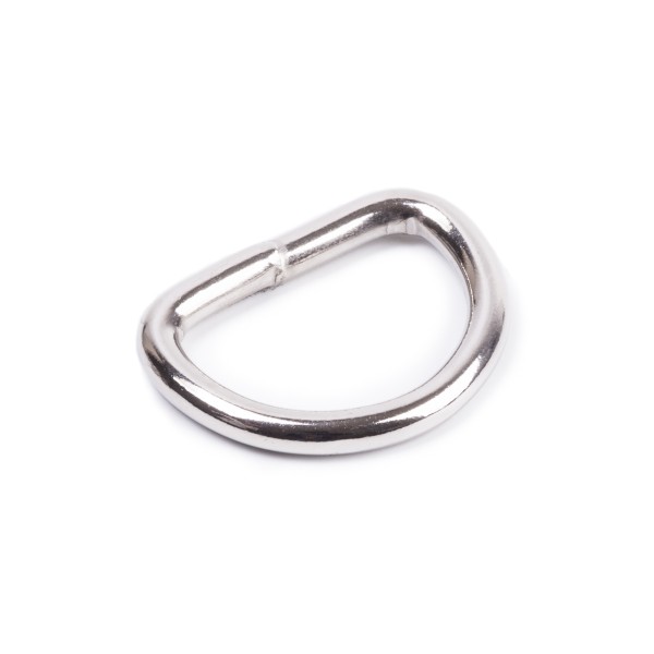 Sattler Halbring / D-Ring aus Stahl-vernickelt, geschweißt 3x16mm