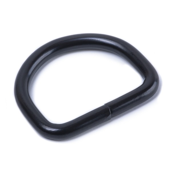 Sattler Halbring / D-Ring aus Stahl - schwarz mattiert, geschweißt 3x20mm