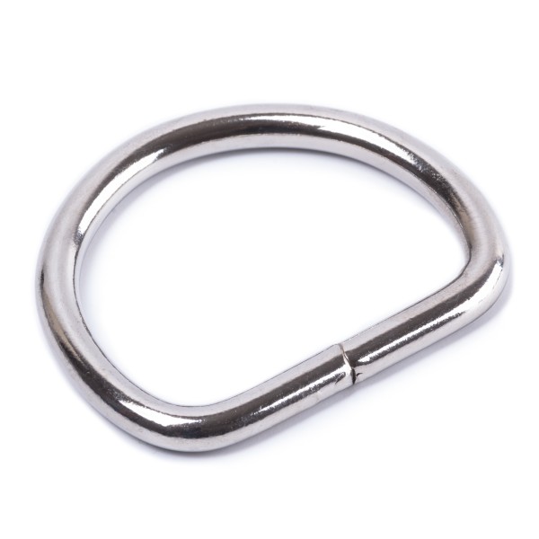 Sattler Halbring / D-Ring aus Stahl - vernickelt, geschweißt 4x30mm