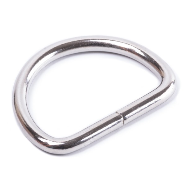 Sattler Halbring / D-Ring aus Stahl - vernickelt, geschweißt 3x24mm